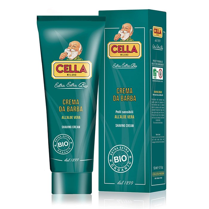 Cella Milano Organic Shaving Cream with Aloe Vera in Tube 150ml
