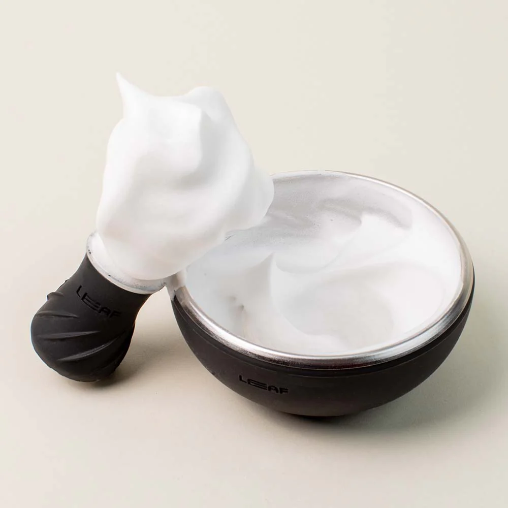 Leaf Shave Shave Bowl and Brush Set Black