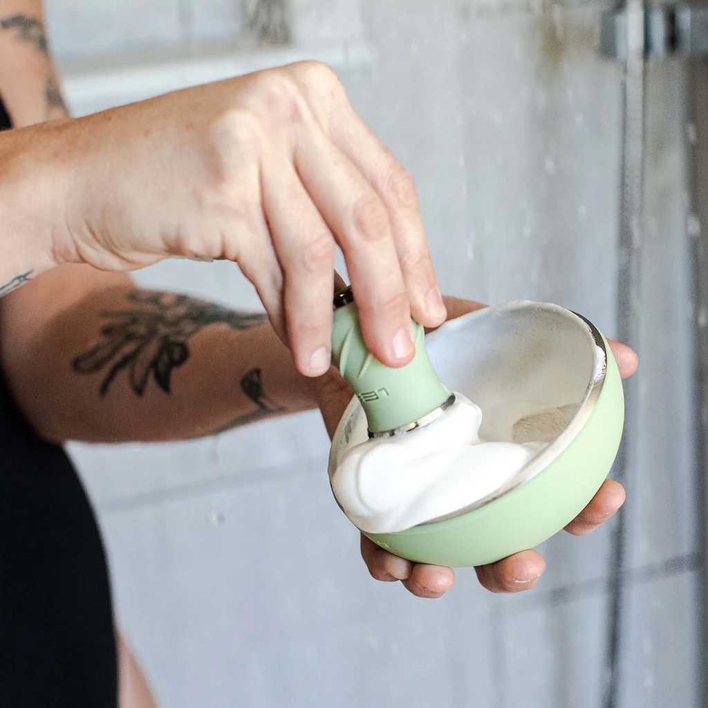 Leaf Shave Shave Bowl and Brush Set Sage