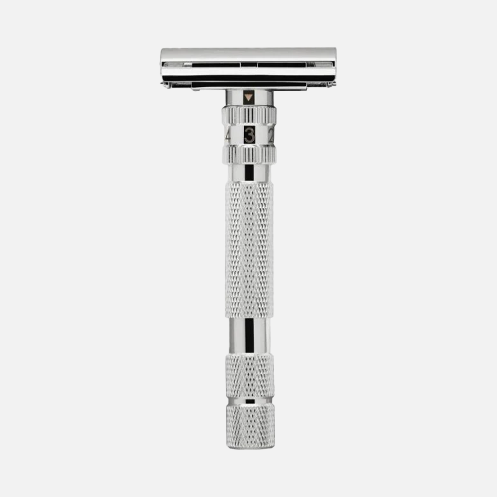 Rockwell T2 Adjustable Safety Razor - White Chrome