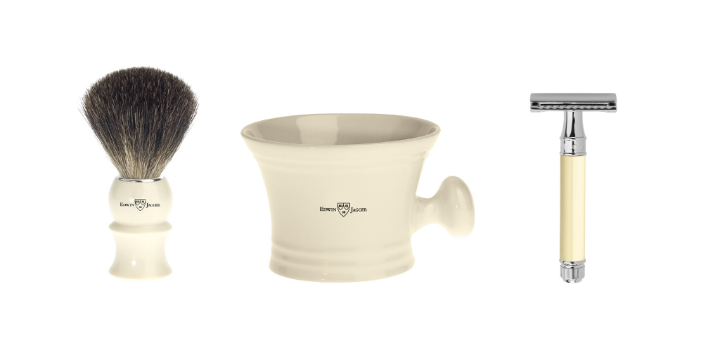 Edwin Jagger Shaving Brush, Bowl & Safety Razor