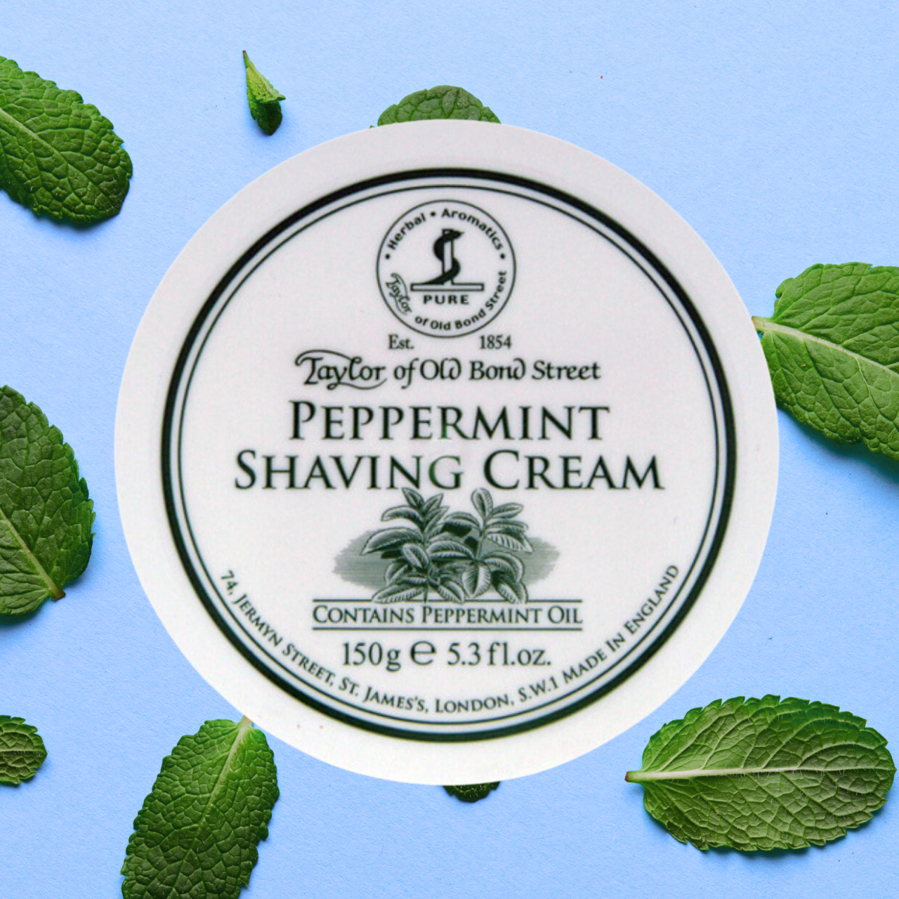 Taylor of Old Bond Street Peppermint Shaving Cream | Agent Shave | Wet Shaving Supplies UK